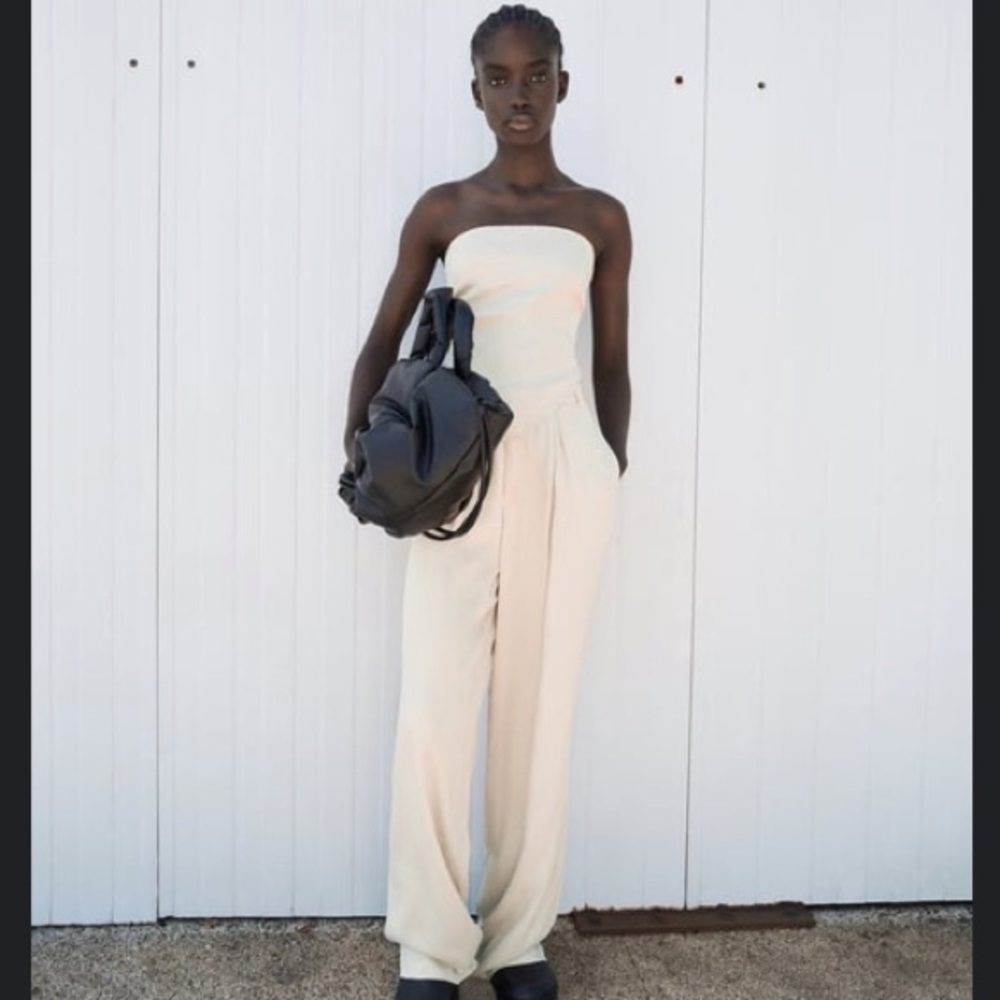 Flowy linen beige pant